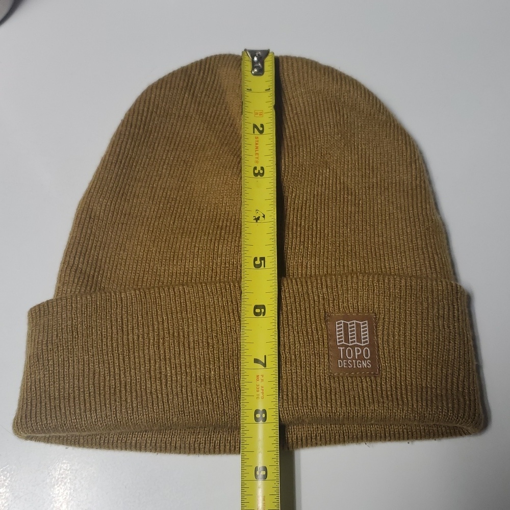 Topo Designs Beanie Winter Hat Unisex Hike Cold Weather Cap Camel Earth Toned - Picture 5 of 5